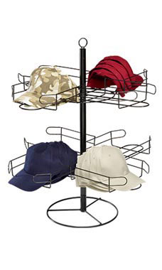 Do you have this type of hat display that can attach on top of a  4 way floor apparel fixture and do you have any that are a but smaller to accommodate children's hats rather than adult sizes?