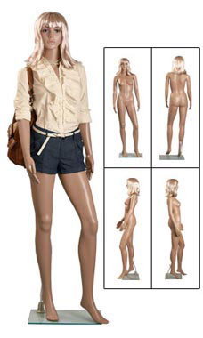 Hello, I am interested in your plastic female mannequins with a wig. Do you currently have 3 in stock and do you offer expedited shipping? Thank you, April Hopkins