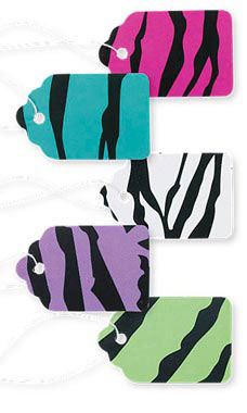 Boutique Strung Bright Zebra Print Paper Price Tag Assortment Questions & Answers