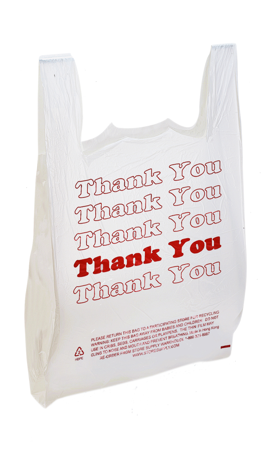 Large White Thank You Plastic T-Shirt Bags - Case of 500 Questions & Answers